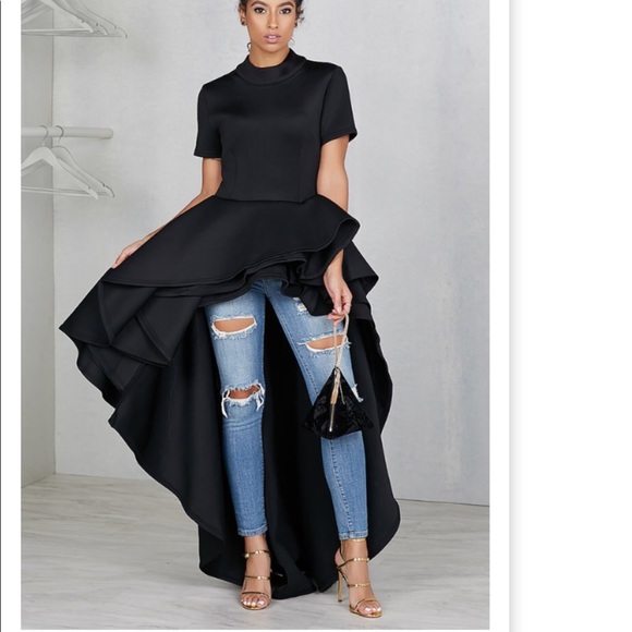 Black high low dress - Picture 1 of 3